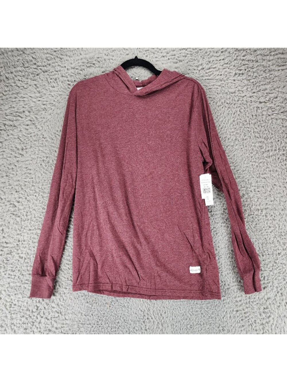 Kinetix Shirt Mens Medium Red Long Sleeve Pullover Hooded Jersey Tee *NWT*